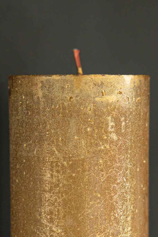 Metallic Gold Shimmer Pillar Candle - Small